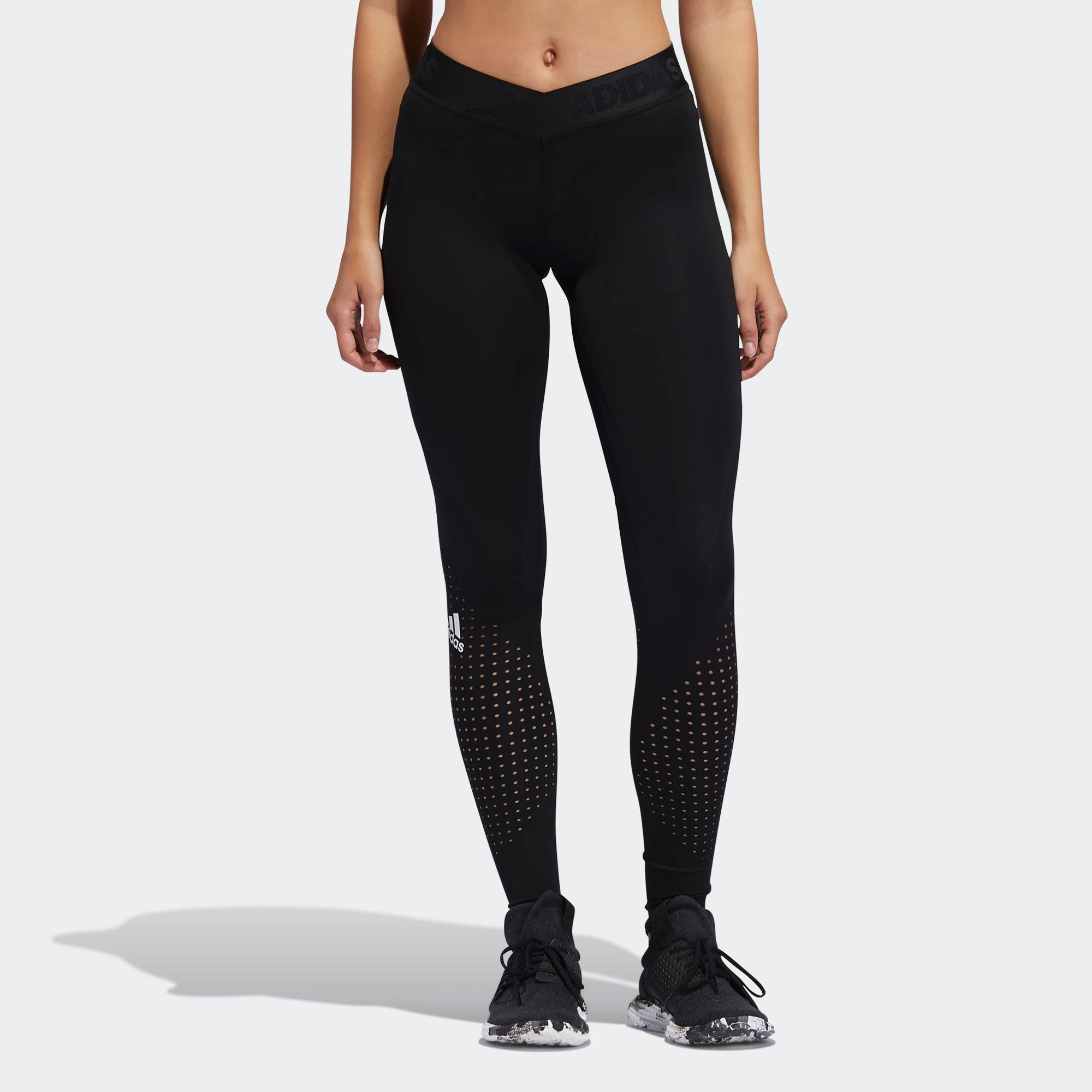 Adidas/阿迪达斯正品19秋季女子休闲运动训练紧身长裤DX7590