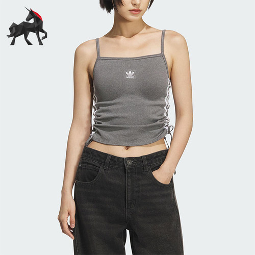 Adidas/阿迪达斯正品三叶草女士休闲针织透气时尚修身背心KE3889