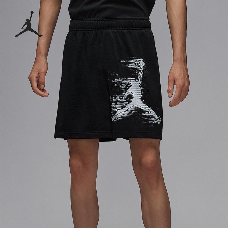 Nike/耐克正品JORDAN男士训练印花网眼透气运动短裤HQ8666-010