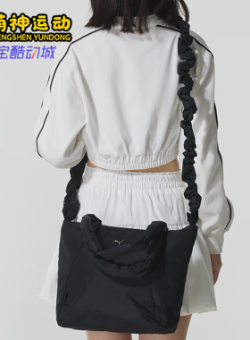Puma/彪马正品牌徽标识托特包新款女黑色经典休闲托特包091444-04