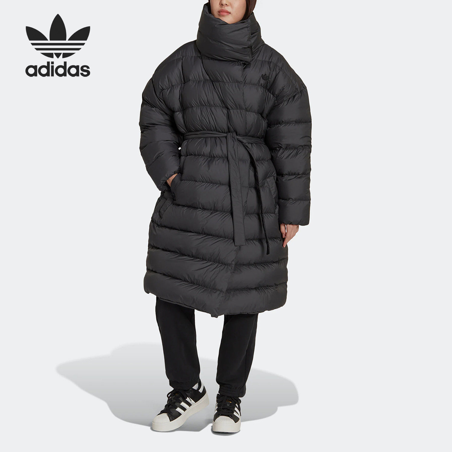 Adidas/阿迪达斯正品三叶草新款女子保暖中长款羽绒服HK5245