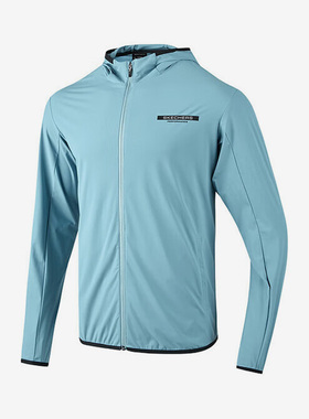 Skechers/斯凯奇正品夏季梭织连帽男子轻薄运动外套P223M075