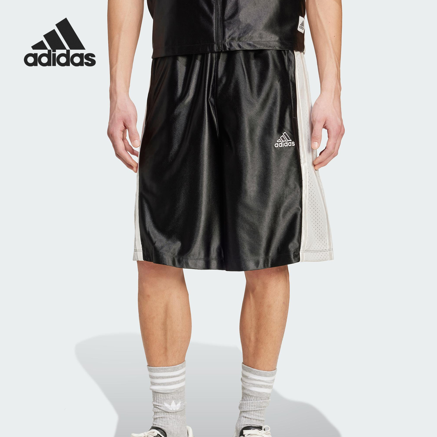 Adidas/阿迪达斯正品2025夏季款男士透气运动宽松短裤JD5407