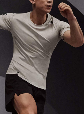 Adidas/阿迪达斯正品健身训练透气圆领男子运动短袖T恤HY0774