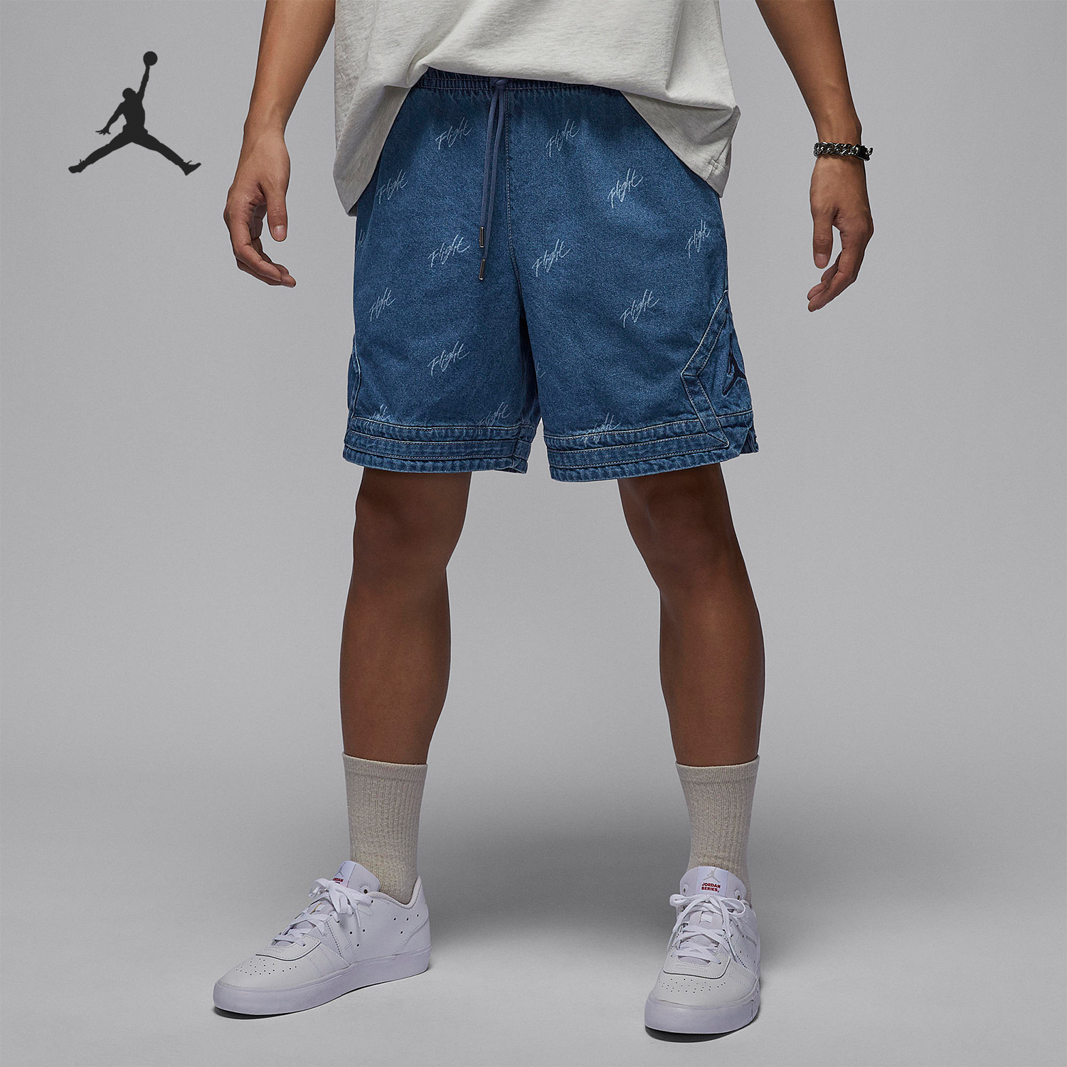 Nike/耐克官方正品JORDAN男士运动休闲印花牛仔短裤FN4652-436