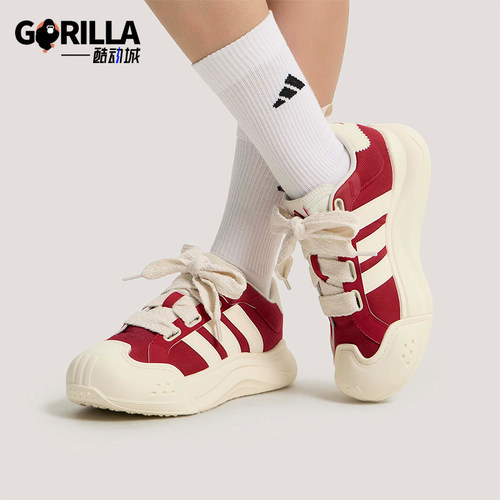 Adidas/阿迪达斯正品2026女士系带网球潮流厚底耐磨运动鞋KH7981