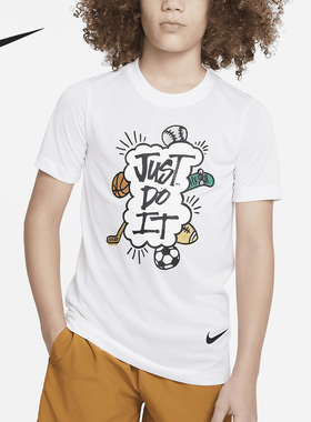 Nike/耐克正品当季新款大童运动休闲圆领短袖DX9534-100