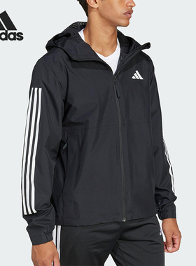 Adidas/阿迪达斯正品2025新款男士梭织连帽运动外套JD1043