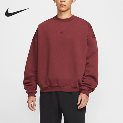 耐克男士宽松加绒圆领运动卫衣