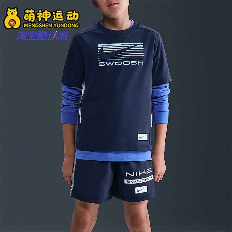 Nike/耐克正品Dri-FIT大童运动印花透气休闲耐穿短袖HJ3743-410