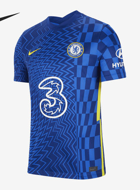 Nike/耐克正品21-22赛季切尔西主场男子球衣短袖T恤CV7889-409