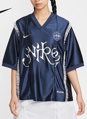 Nike/耐克正品夏季女士针织复古休闲蕾丝装饰宽松短袖II1939-410