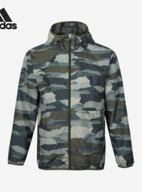 Adidas/阿迪达斯正品秋季新款男士运动连帽拉链宽松外套DV1049