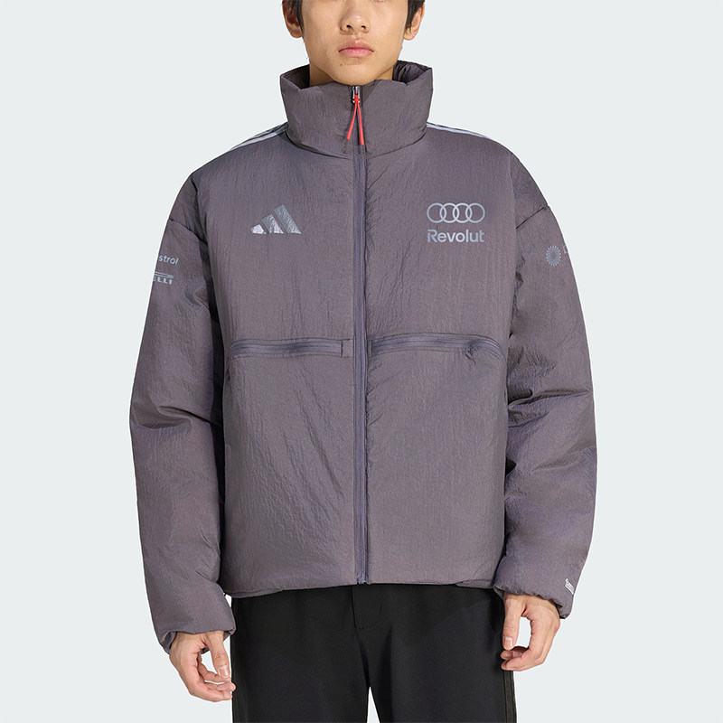 Adidas/阿迪达斯正品新款男士保暖高领经典拉链长袖棉服KF8536