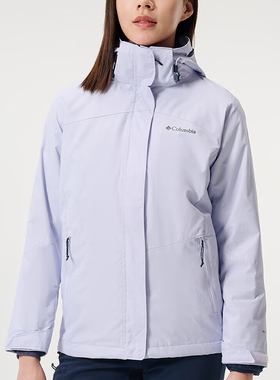 Columbia/哥伦比亚正品新款女士连帽简约运动冲锋衣WR9843581