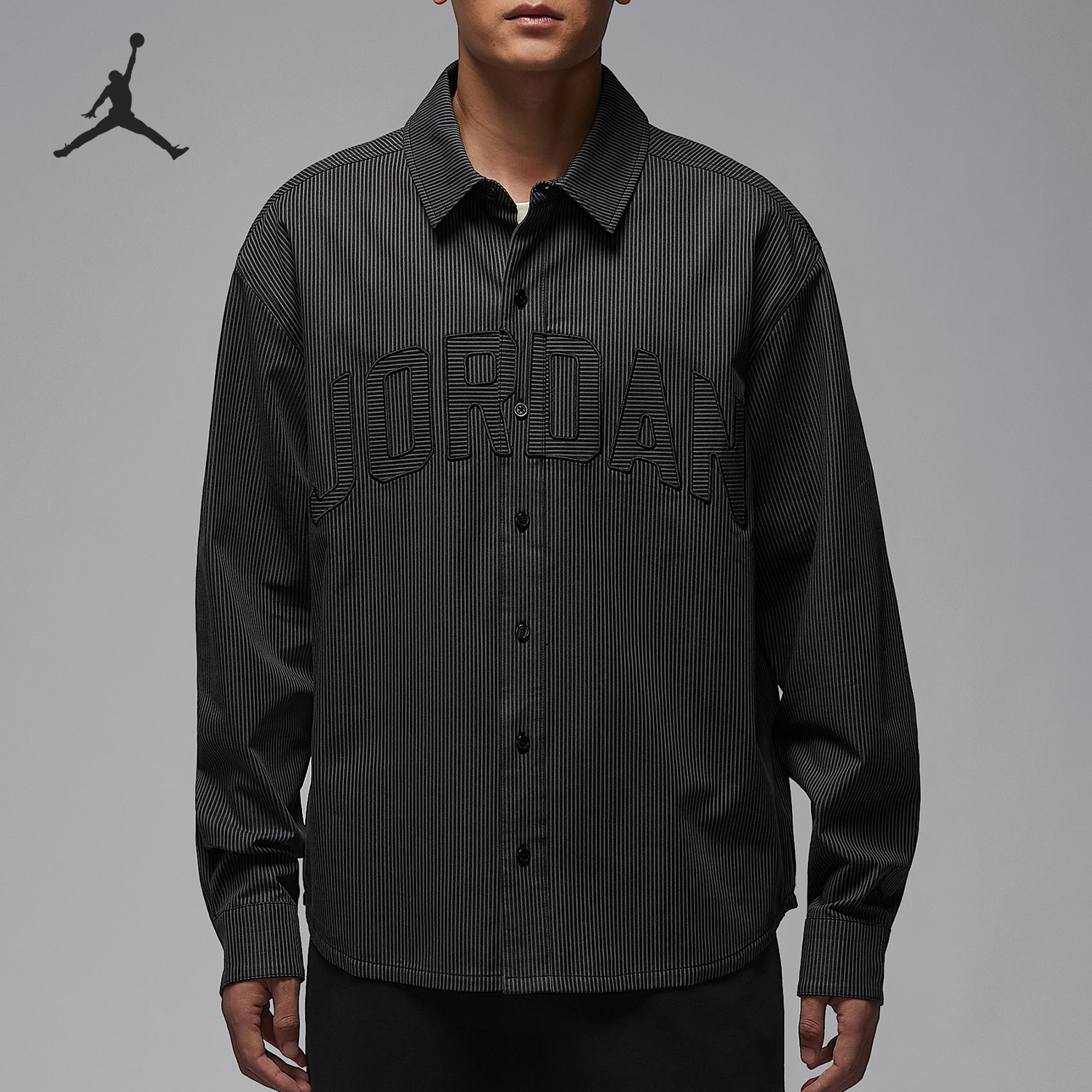 耐克男士梭织宽松翻领休闲衬衫