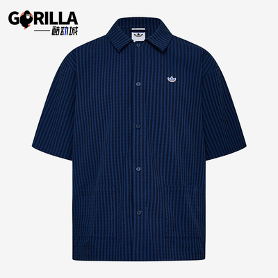 Adidas/阿迪达斯正品三叶草男士透气竖条纹运动POLO衫KW8265
