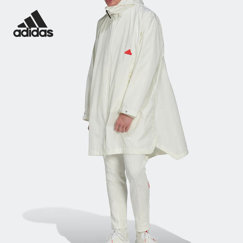 Adidas/阿迪达斯正品新款防风连帽中长款男子运动夹克 HN1943