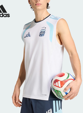Adidas/阿迪达斯正品男士球衣足球运动无袖经典套头圆领T恤JZ5960
