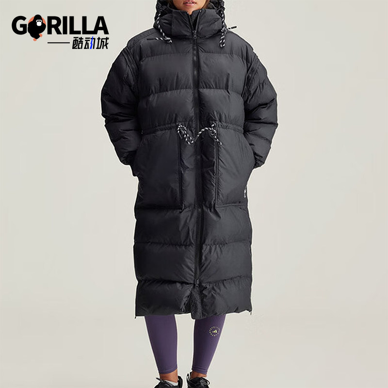Adidas/阿迪达斯正品新款女士长款保暖户外宽松棉服IX3081