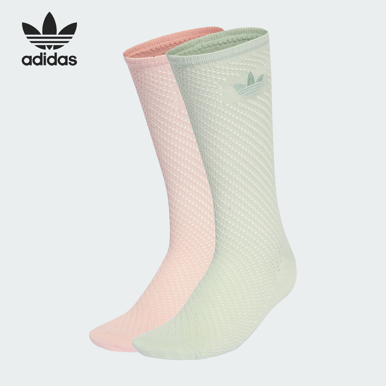 Adidas/阿迪达斯官方正品三叶草女士时尚柔软袜子两双装KD8397