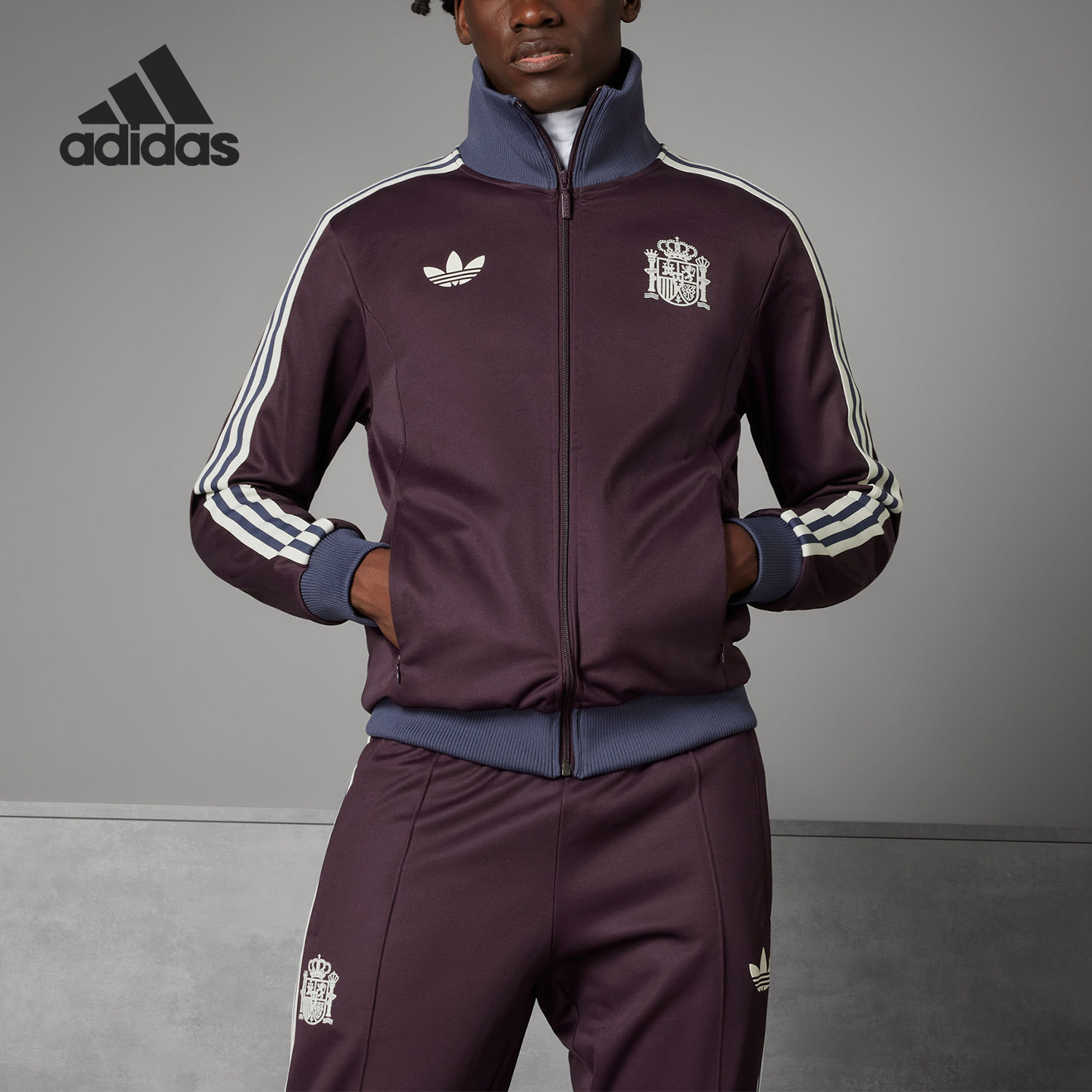 Adidas/阿迪达斯官方正品三叶草男士足球系列训练运动外套IU2136