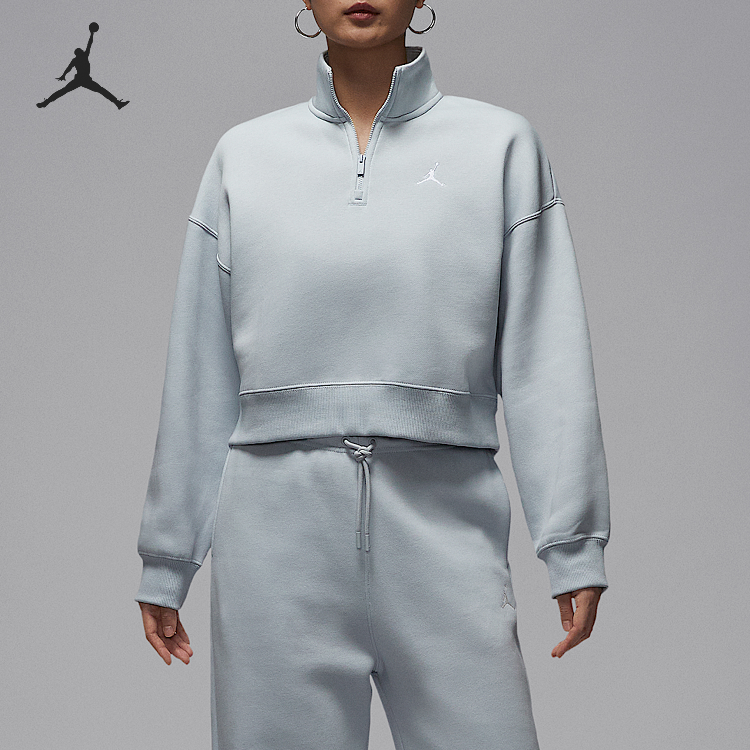 耐克女士加绒针织立领运动卫衣