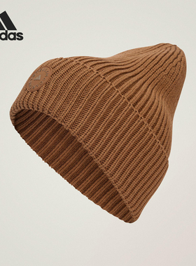 Adidas/阿迪达斯正品2025年女士运动经典针织保暖绒线帽JZ5527