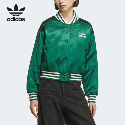 阿迪达斯女士保暖复古双面穿棉服