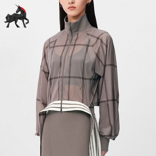 Adidas/阿迪达斯正品2026女士短款时尚经典立领运动外套KX4645