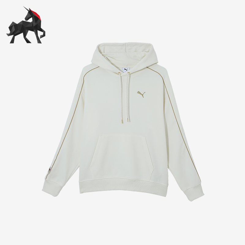 彪马男士刺绣保暖连帽针织卫衣