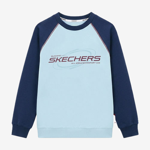Skechers斯凯奇正品儿童弹性套头长袖圆领卫衣/绒衫P326B010-00PT