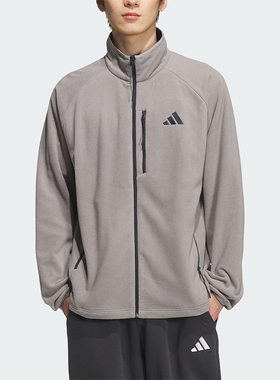 Adidas/阿迪达斯正品FLEECE JACKET男女休闲立领宽松外套KF5238