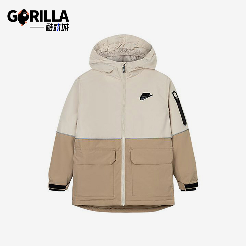 Nike/耐克正品2025新款小童保暖连帽棉服经典外套NY2442024PS-003