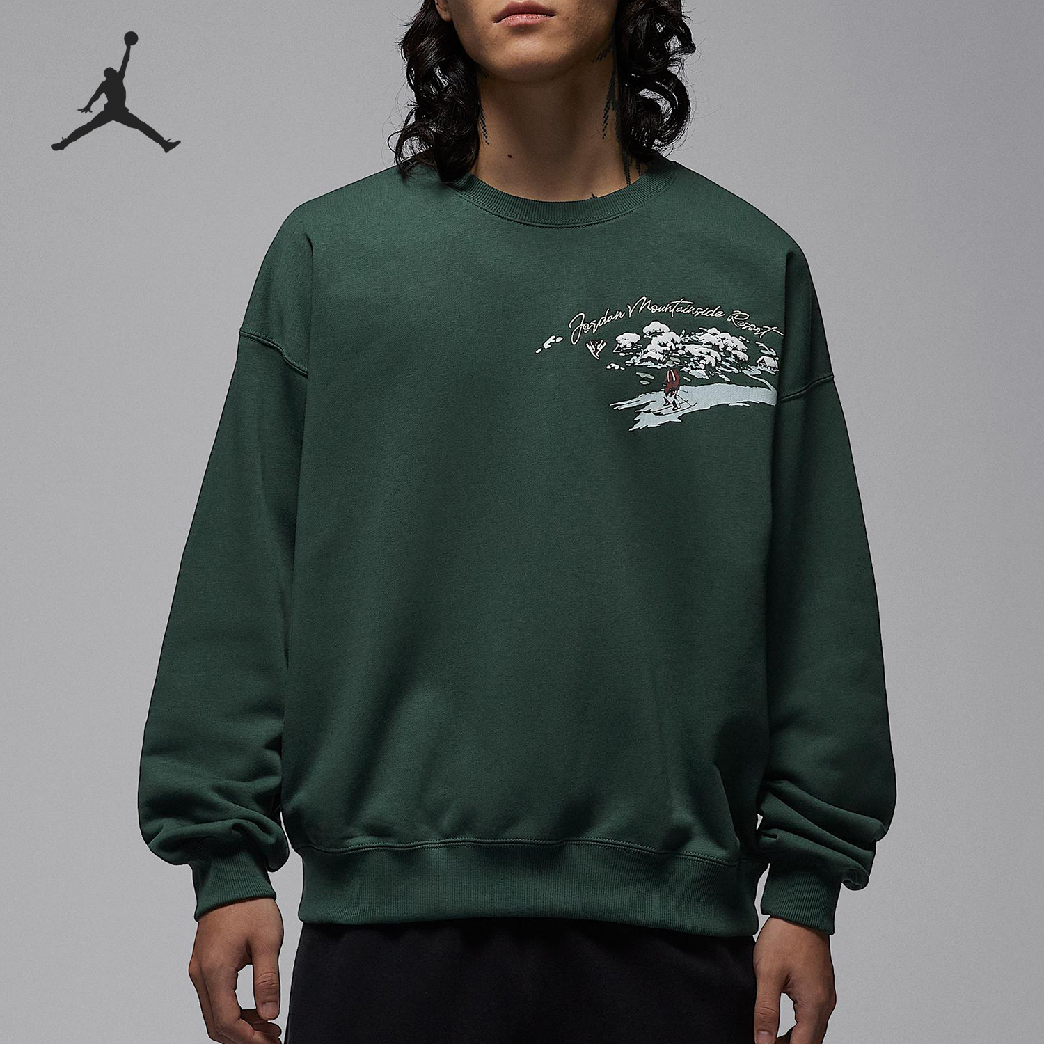 耐克男士圆领印花休闲日常卫衣