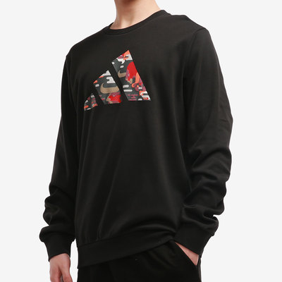 阿迪达斯正品男圆领套头运动卫衣