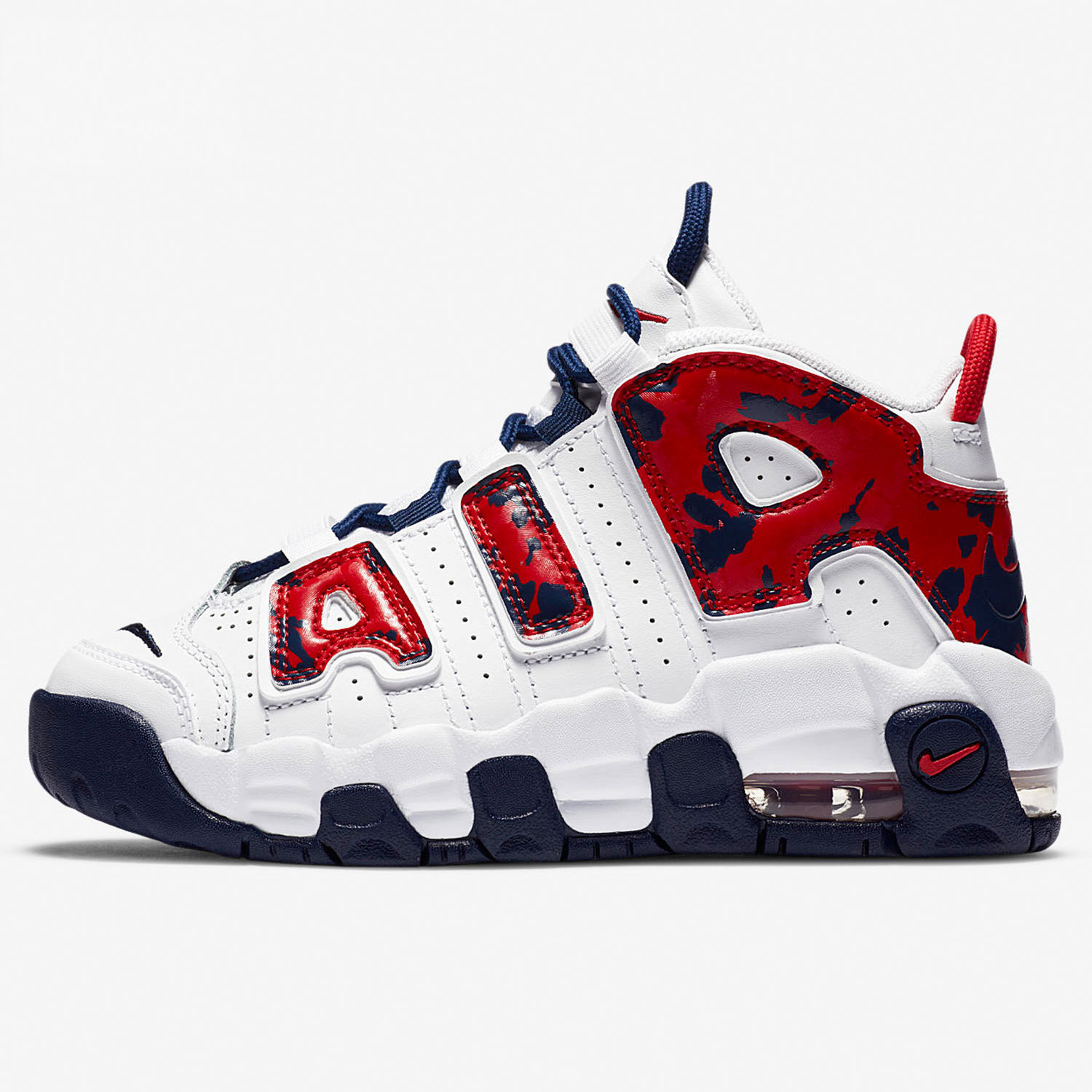 Nike/耐克正品白红蛇纹皮蓬MORE篮球鞋大童休闲运动鞋CZ7886