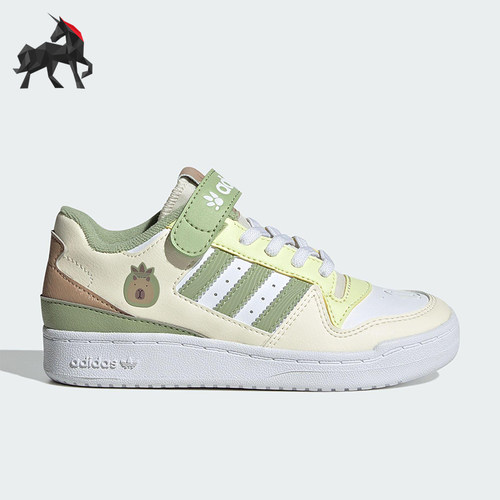 Adidas/阿迪达斯正品三叶草小童耐磨运动魔术贴透气板鞋JS2476