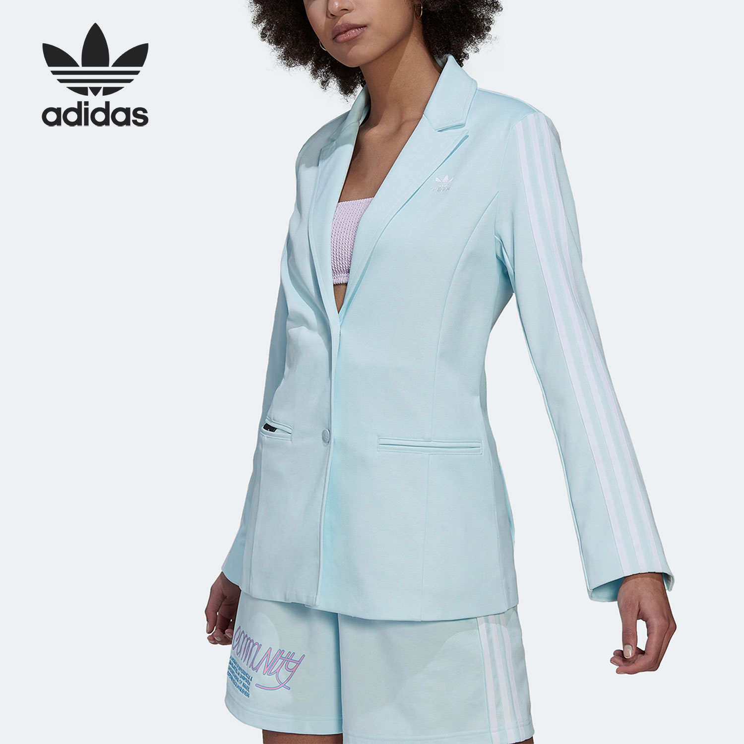 Adidas/阿迪达斯正品三叶草BLAZER女子休闲西装外套HT3758
