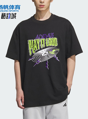 Adidas/阿迪达斯正品新款男士透气图案篮球经典运动短袖KA2297