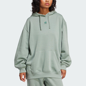 Adidas 阿迪达斯正品 三叶草女士休闲针织加绒保暖连帽卫衣JJ3474