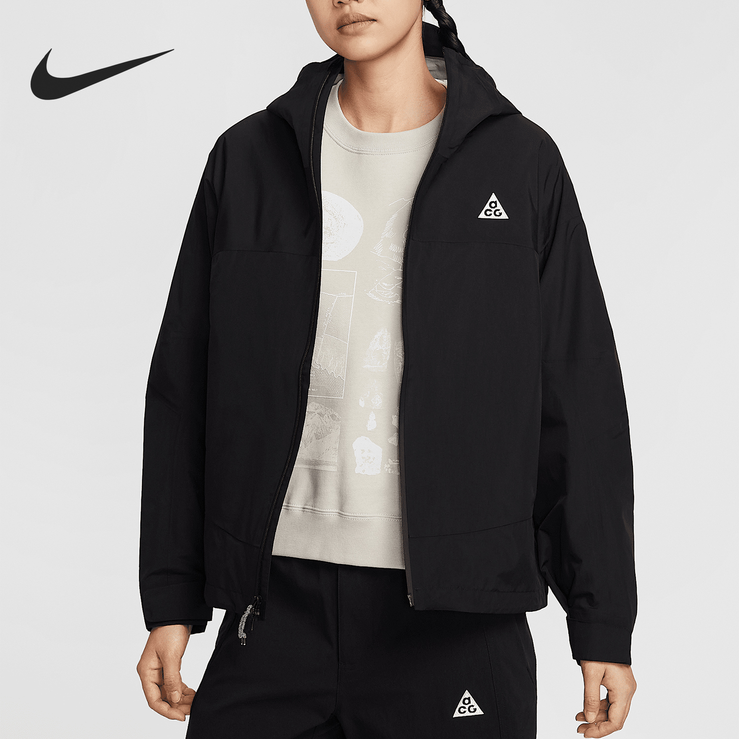 耐克女士户外宽松梭织运动外套