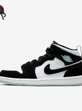 Nike/耐克正品Jordan 1 Mid AJ1女子大童篮球鞋BQ6932-103