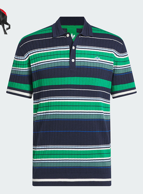 Adidas/阿迪达斯正品三叶草男士翻领高尔夫针织条纹POLO衫JW9861