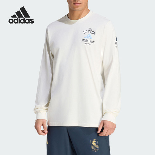 Adidas/阿迪达斯正品春季男士跑步运动经典针织透气长袖T恤KG4567