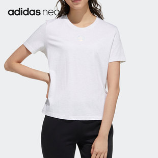 休闲短袖 Adidas 26夏季 NEO 女子宽松运动T恤GP5410 阿迪达斯正品