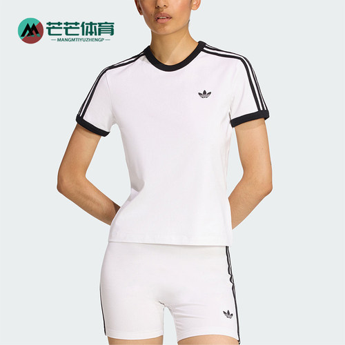 Adidas/阿迪达斯正品三叶草女士圆领经典套头透气修身短袖KD3683
