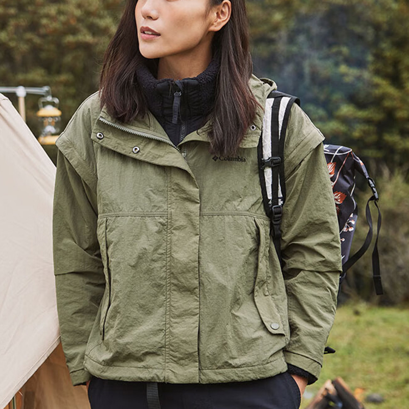 Columbia/哥伦比亚正品新款女士连帽三合一冲锋衣WR1676397