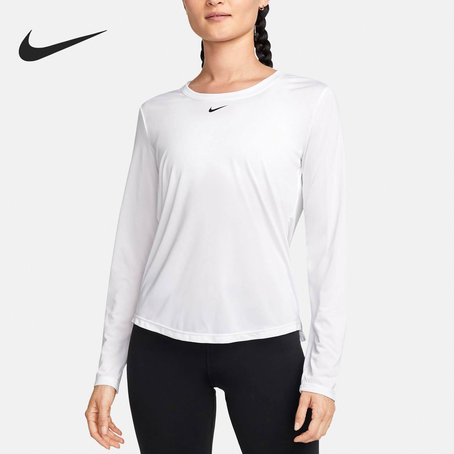 Nike/耐克正品新款女士圆领修身运动休闲长袖T恤DD0642-100