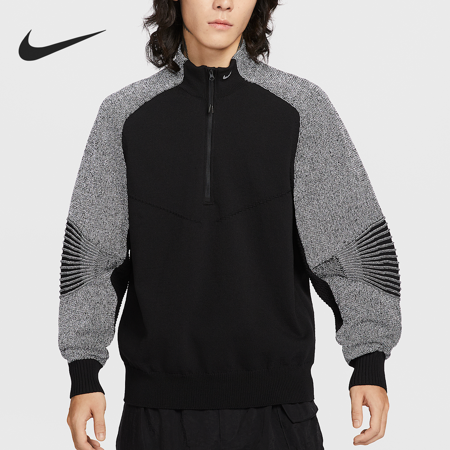 耐克男士运动耐穿拼接套头衫